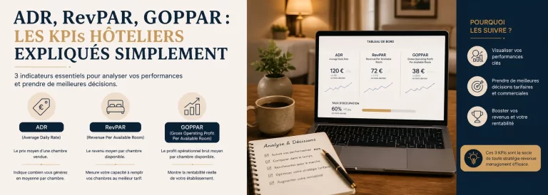 ADR, RevPAR, GOPPAR : les KPIs hôteliers expliqués simplement