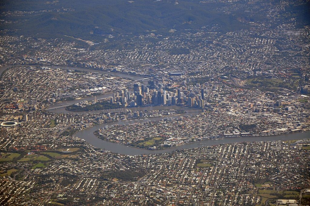 Tourisme Maroc — Brisbane CBD and the metropolitan area (As seen from an airplane taking off) (8181772660)
